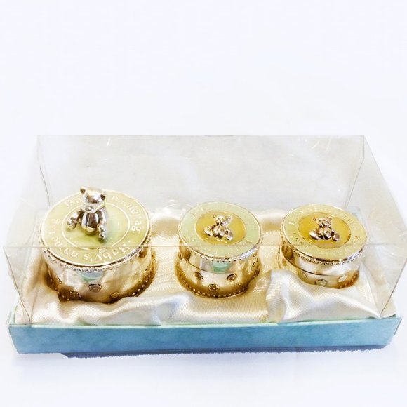 Elegance-Baby Name Tag, First Curl, First Tooth Set-3 Piece Silver Tone Set - Picture 10 of 13